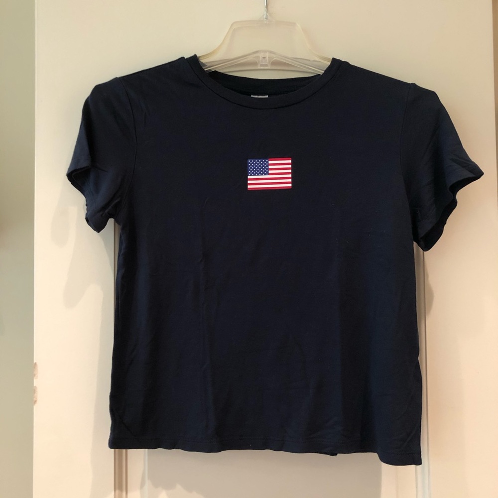 H&M American Flag Navy Blue T-Shirt
